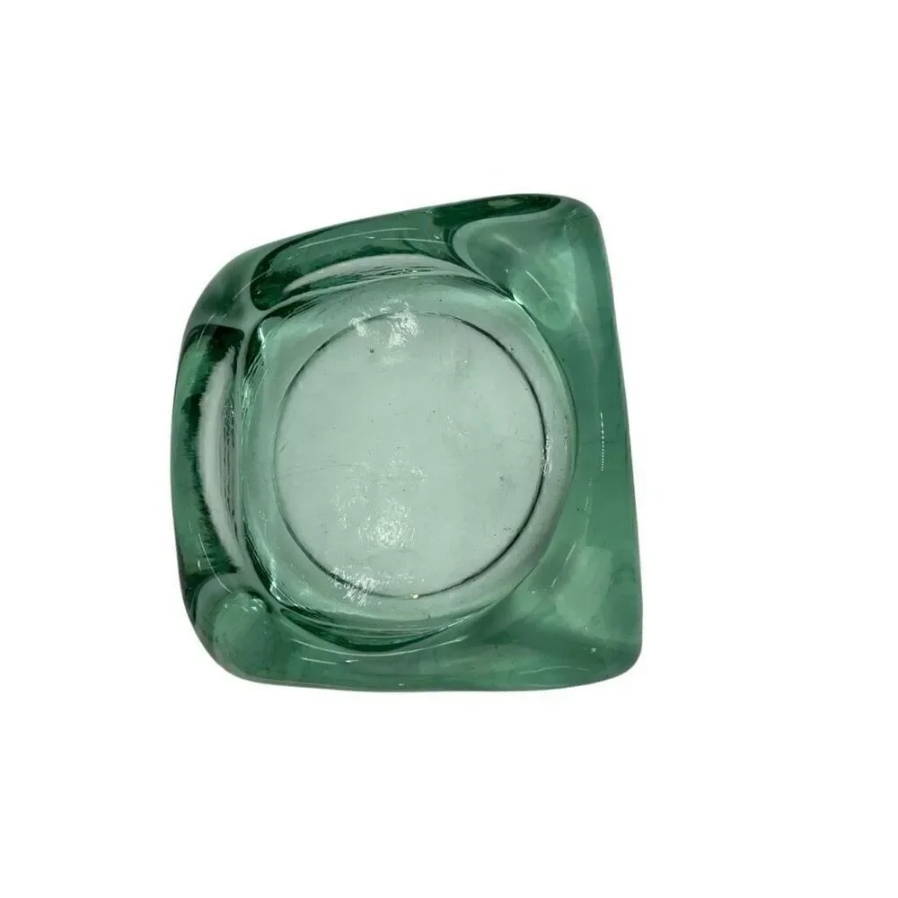 Spanish green recycled glass ashtray, 5